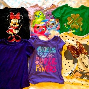 Girls toddlers tshirt shirts LOT of 6. Size 4T